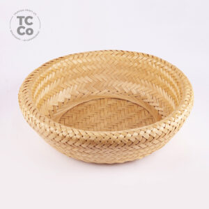 Round bamboo basket for gift hamper