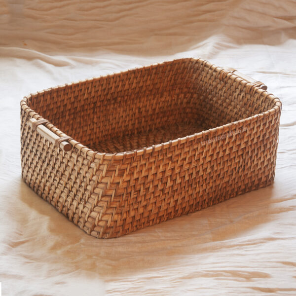 Rattan storage basket